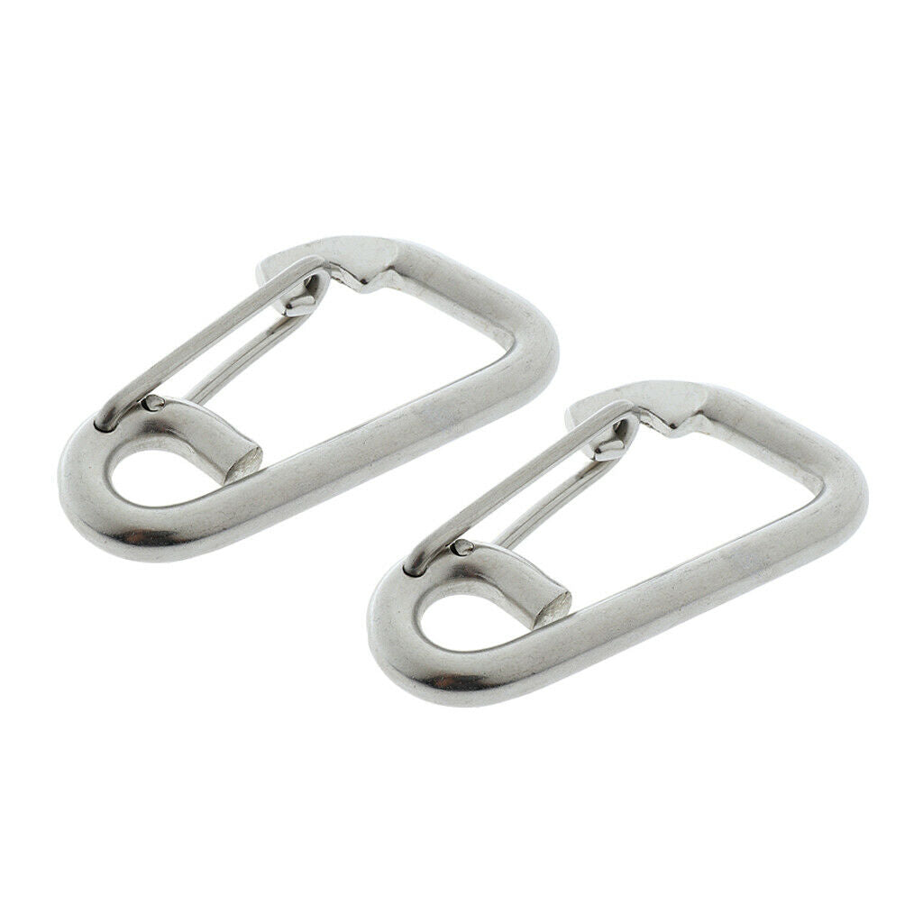 2x Stainless Steel Spring Snap Hook Quick Link Carabiner Climbing 10cm