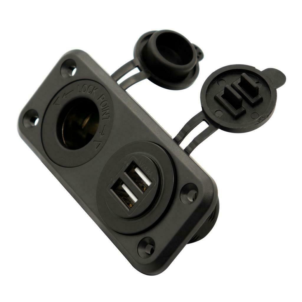 Dual USB Socket Panel With Screws Waterproof Power Socket Adapter Kit