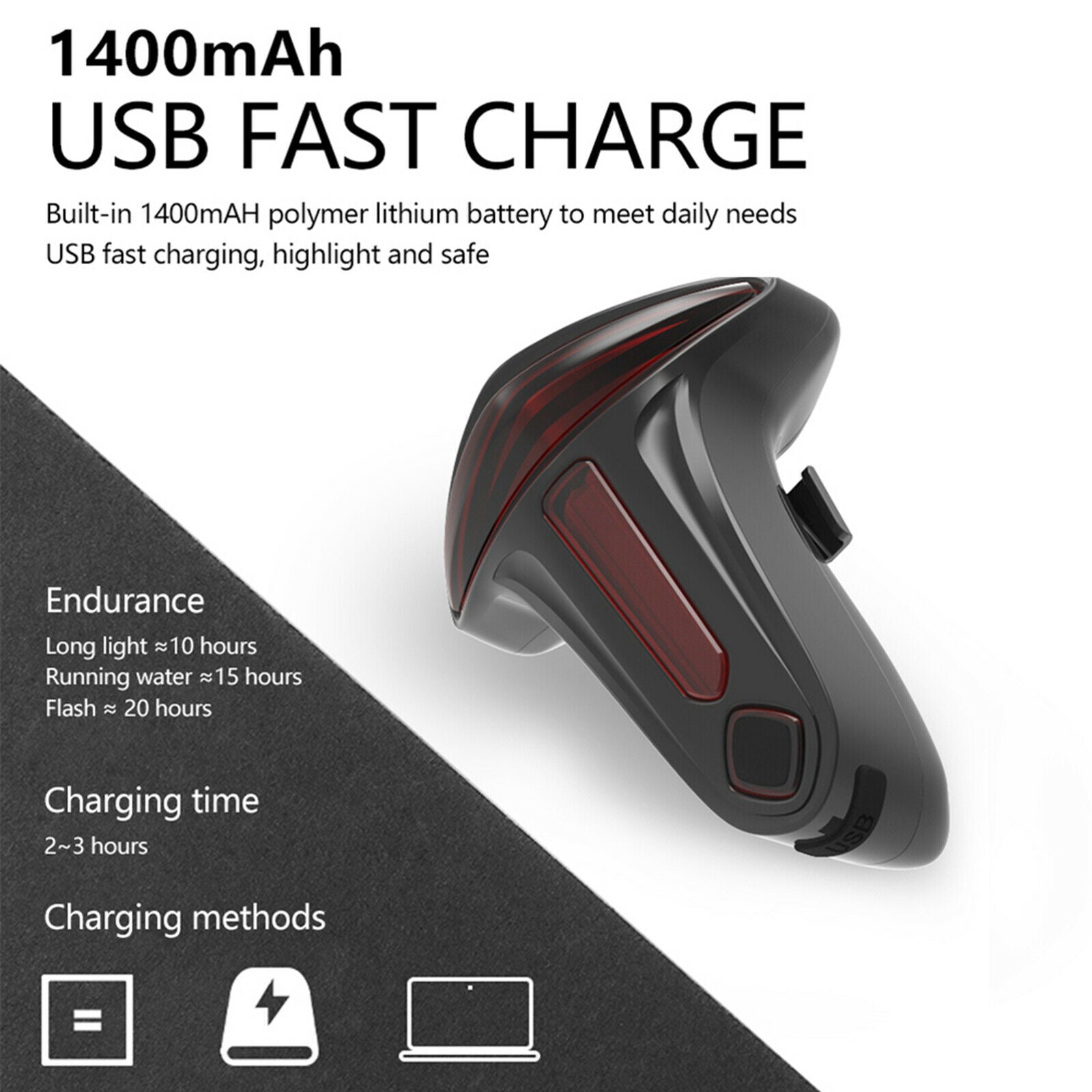 Brake Sensor Light USB Bicycle Taillight Tail Light Motion Safety Warning