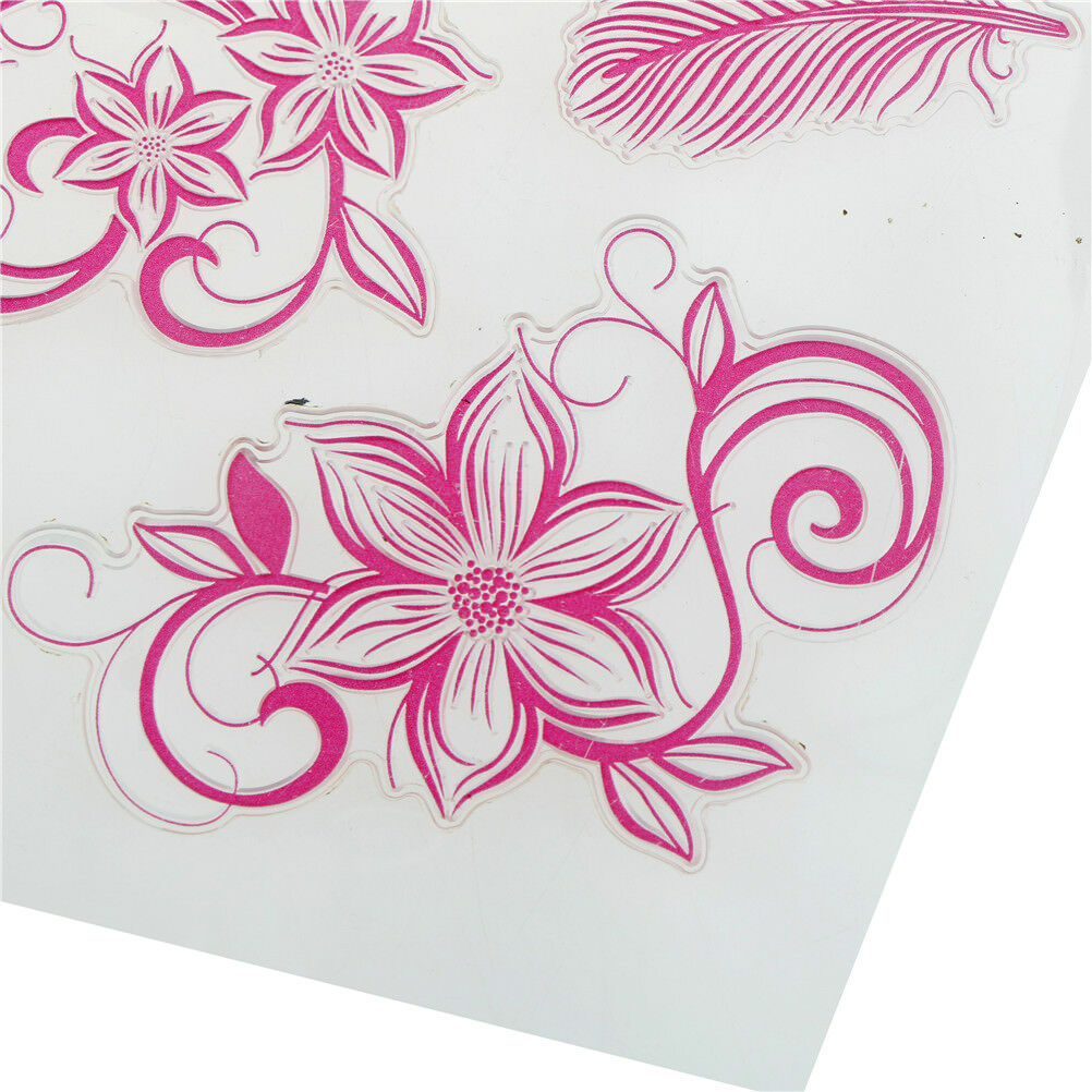 Beautiful Colorful Feather Shape Rubber Stamp Scrapbooking Photo Album De.l8
