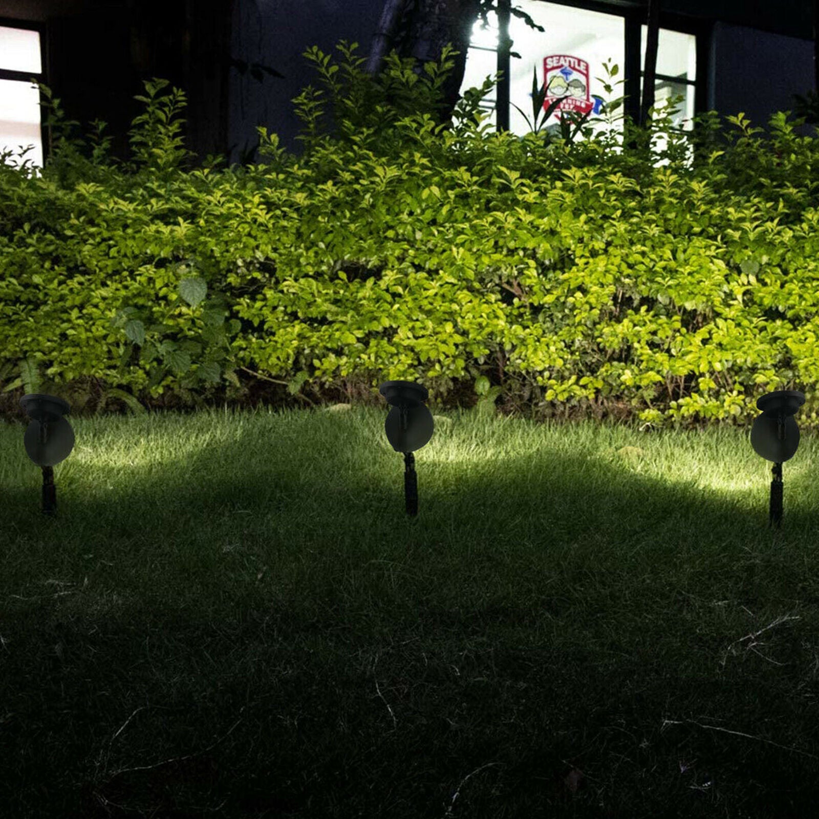 2pcs Solar 4 LED Spot Light Outdoor Garden Yard Landscape Flood Lamp Waterproof