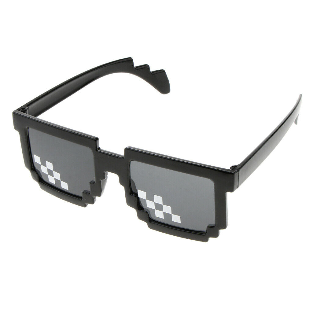 Novelty Party Pixelated Sunglasses Mosaic, Funny Plastic Glasses, Cocktail