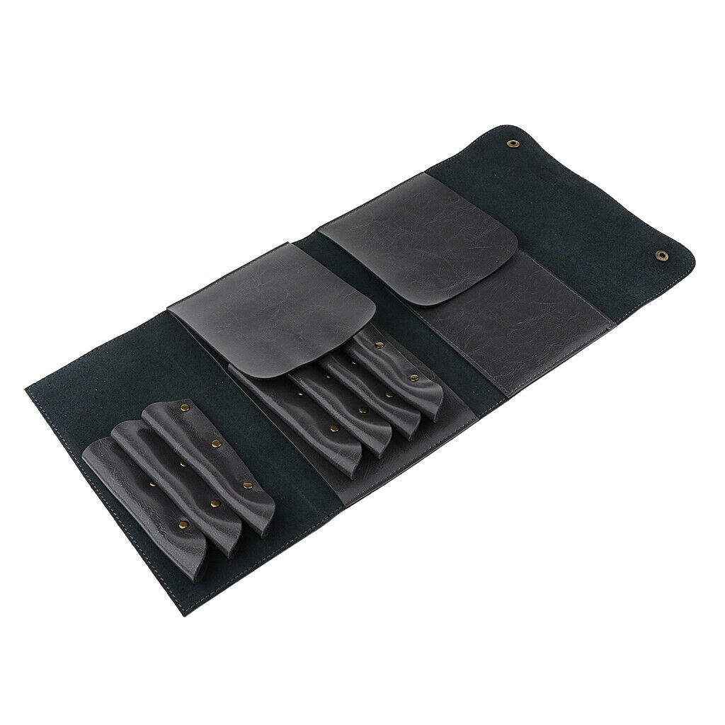 Real Leather Hair Scissor Holder Shear Holster Pouch Cutting Comb Bag Gray