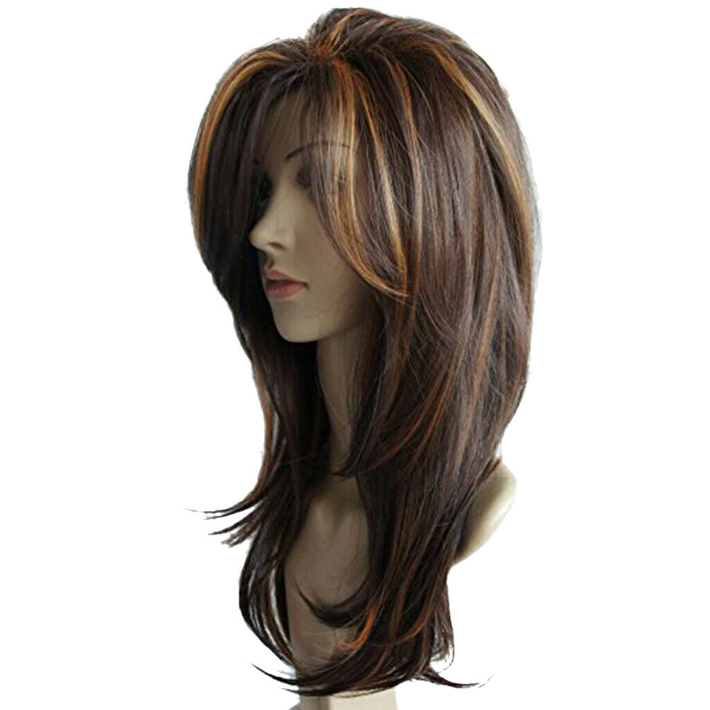 Light Elegant Women Long Natural Straight Synthetic Hair Wigs