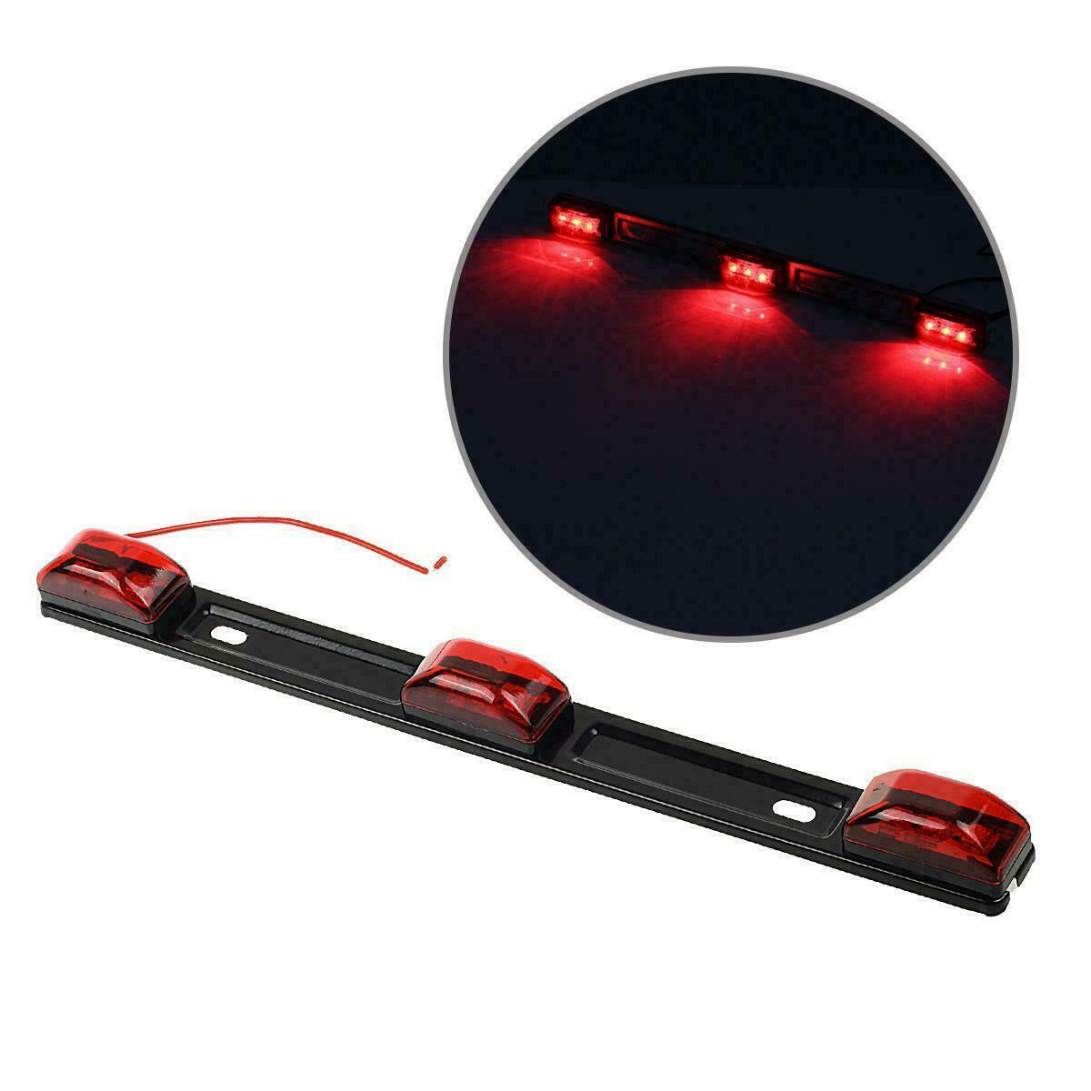 Stainless Red LED ID Bar Light Truck Boat Trailer Marker Clearance Lights