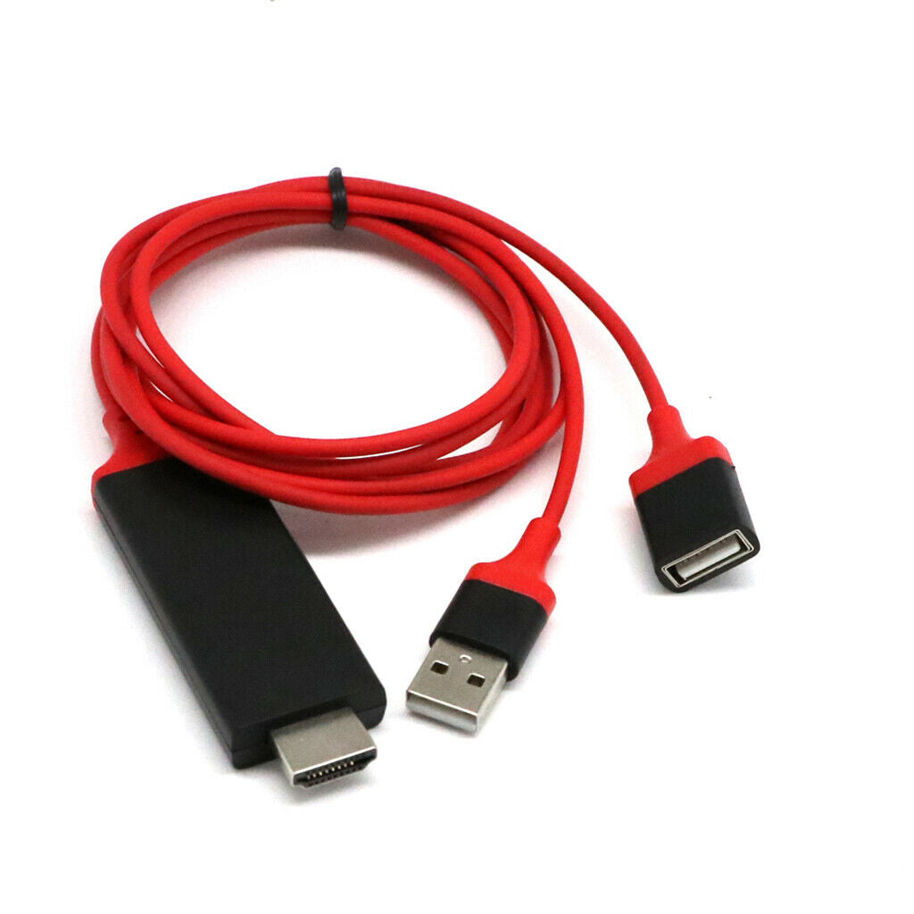 Unviersal 3 In 1 USB To HDMI HD Adapter Cable TV Output Cable 1080p Red