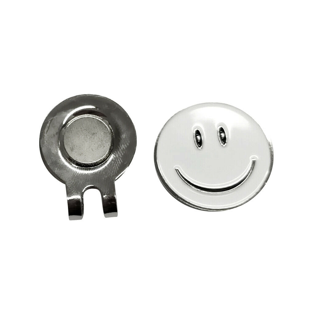 3 Pieces Smile Face Golf Ball Markers with Magnetic Hat Clips Mixed Color