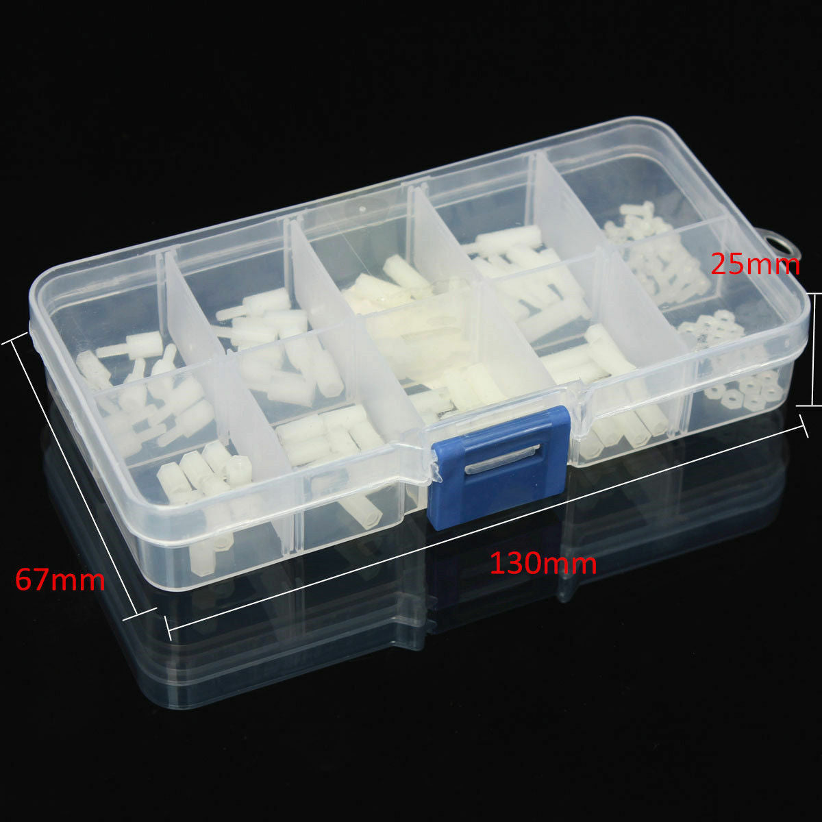 M2 Nylon Hex Spacers Screw Nut Assortment Kit Stand off Plastic Accessories Set