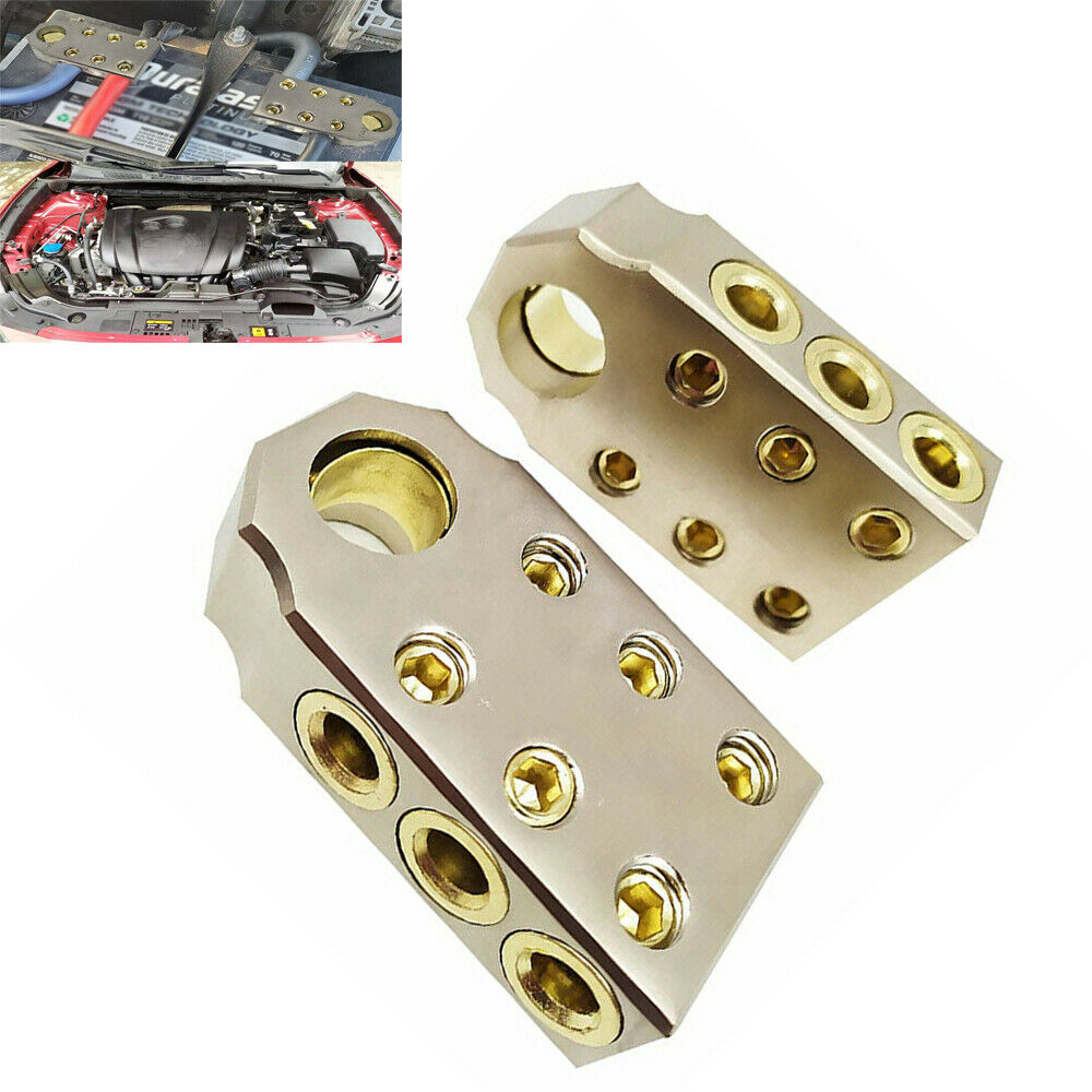 2x Car Audio SAE Top Post Battery Terminal 1/0 2/0 AWG Gauge Positive Negative