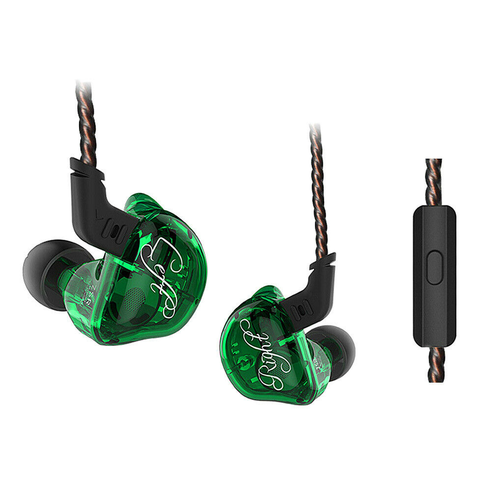 Earphone In Ear Headphone EarBuds Earpiece For Cell Phone Green With Mic