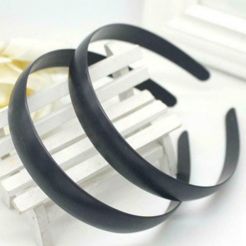 5pcs DIY Plain Plastic Hair Band 3cm Wide Headband Hoop Hair Accessories Black