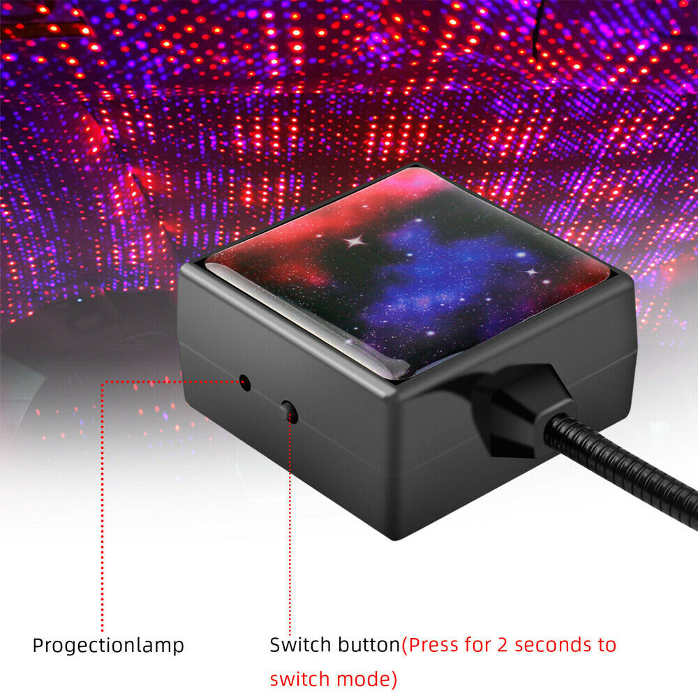 USB Car Interior Roof Atmosphere Starrry Sky LED Lamp Projector Star Night Light