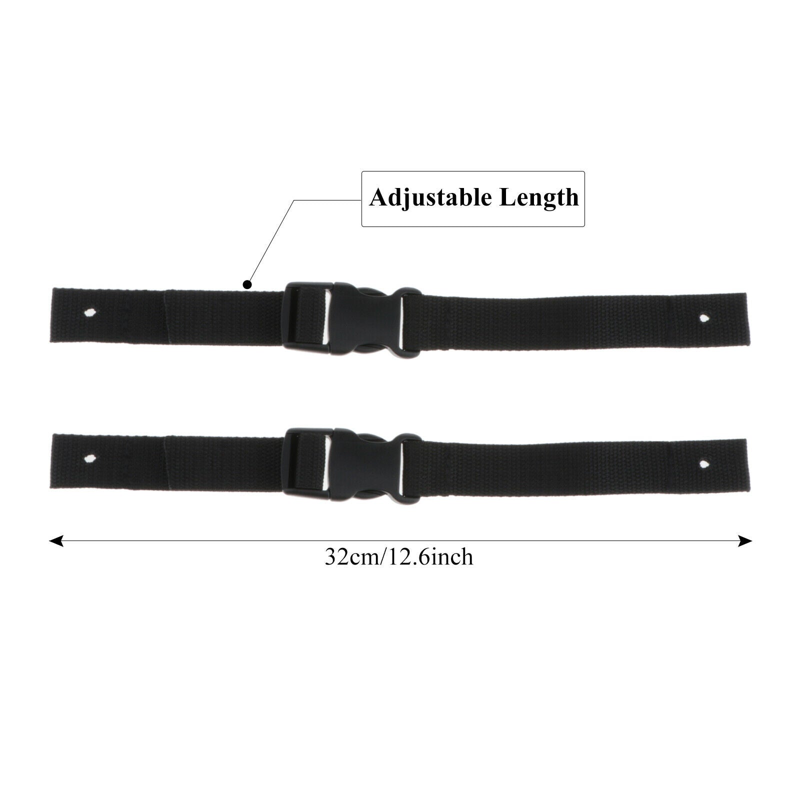 2pcs Kayak Center Console Lid Strap Webbing Holder with Quick-Release Buckle and