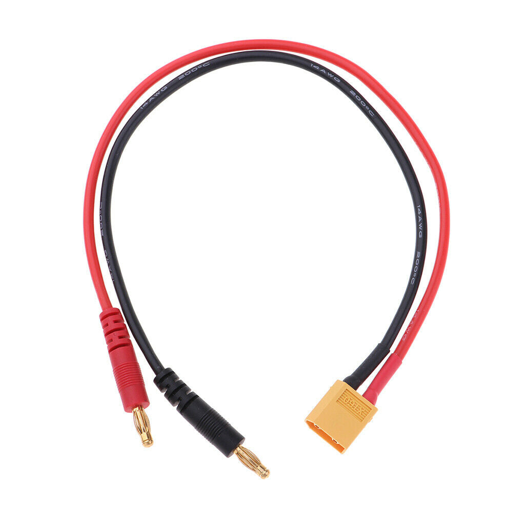 RC B6 Battery Adapter Charge Cable 4mm Banana Bullet Connector to Male XT60