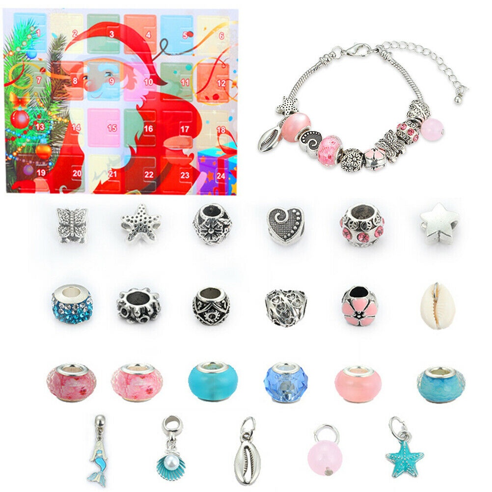2020 Christmas Countdown Calendar DIY Bracelet Making Kit for Girls Jewelry Gift