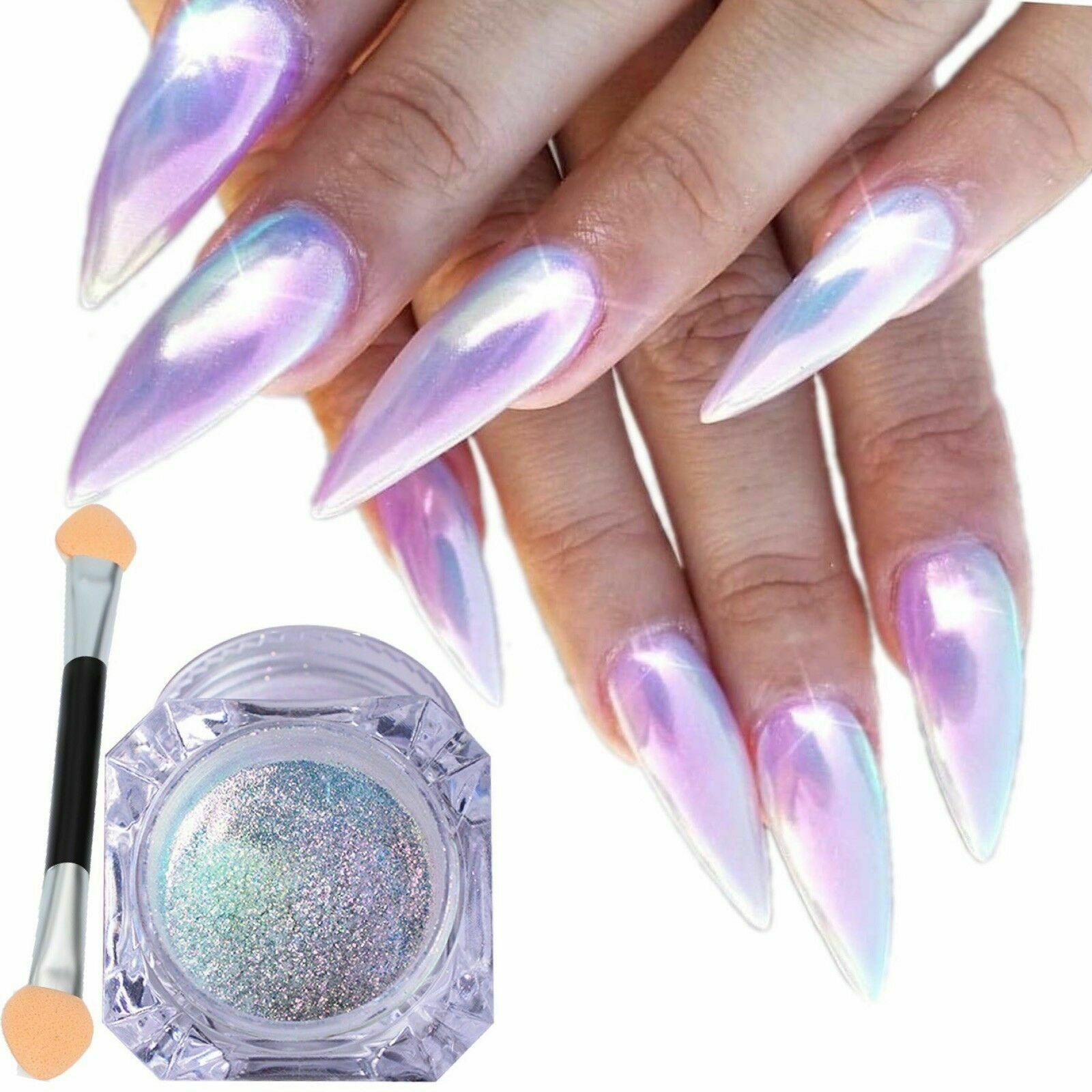 2021 DIY Nails Art Pigment Glitter Mirror Mermaid Chrome Powder Dust Gel Polish