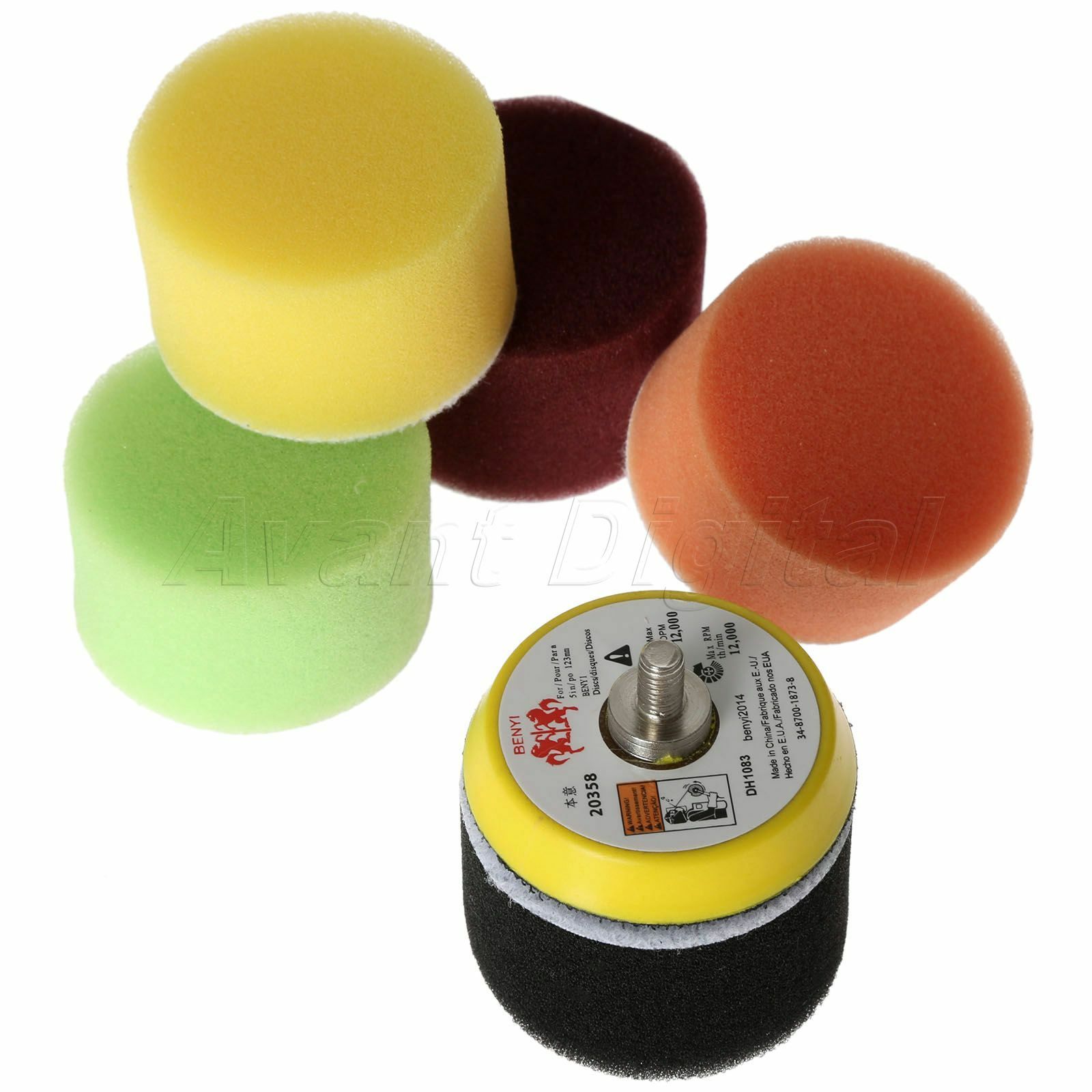 50mm Car Flat Polishing Pads 16 Pcs/Set For Electric Pneumatic Buffing Polisher