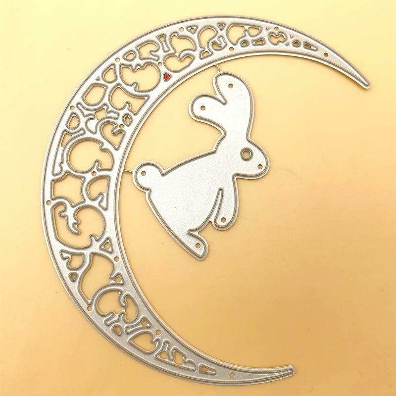 Easter Bunny Moon Metal Cutting Dies Stencil Scrapbooking DIY Album Stamp Paper
