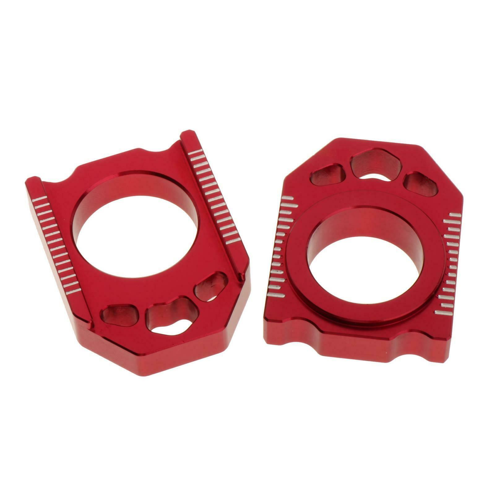 2 Pieces Motorcycle CNC Rear Adjuster Block Chain for  CR 125 250 R CRF 450