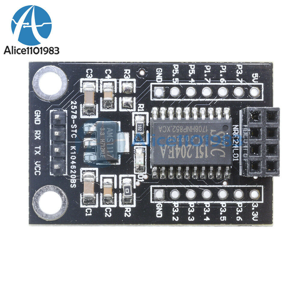 2pcs MCU STC15L204 Wireless Development Board +NRF24L01+UART Interface 5-3.3V