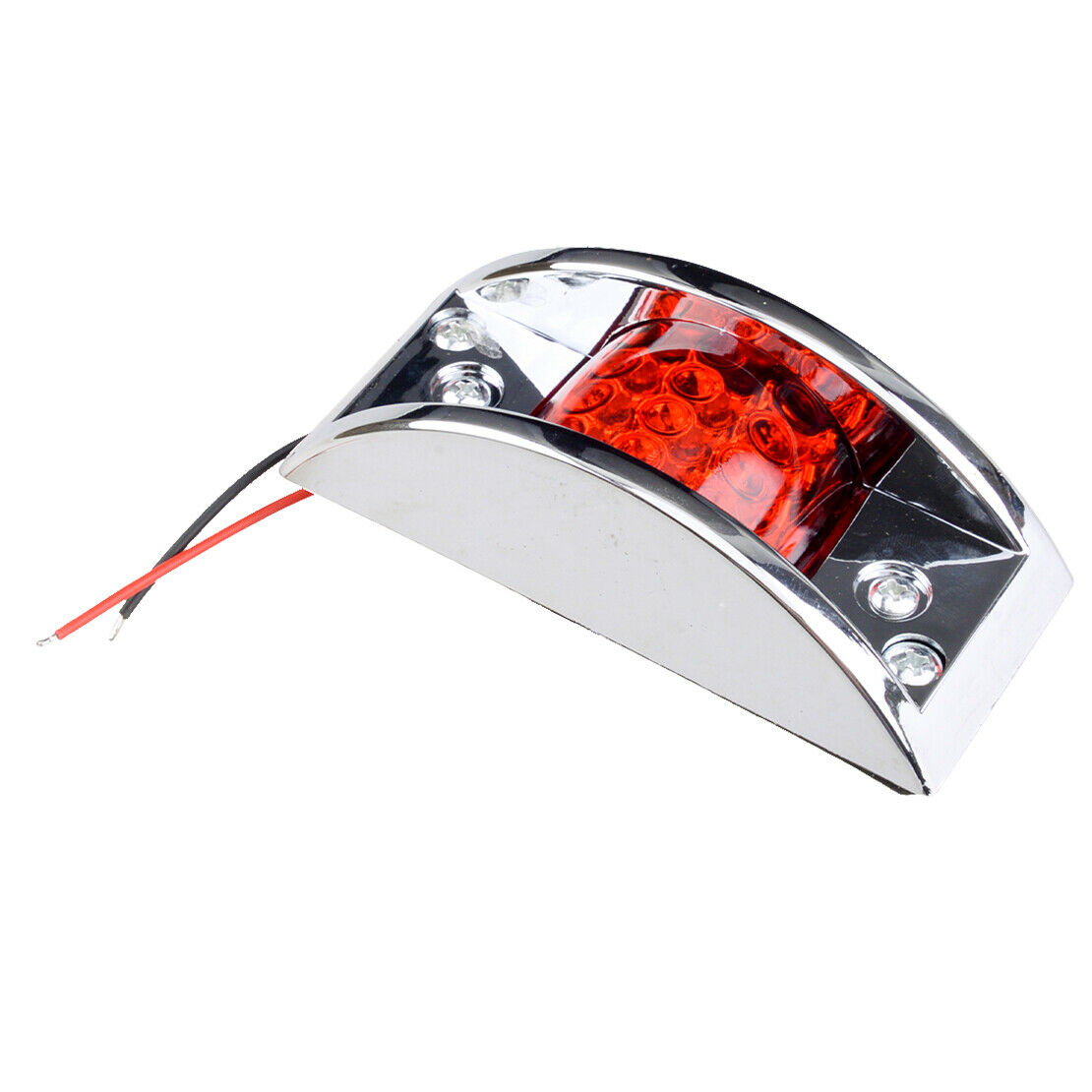 2Set Red LED Fender Clearance Light Oval Trailer Truck Side Marker Light
