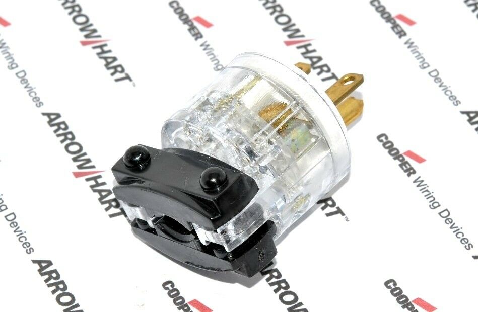 1pcs-COOPER 8666 15A 250V Thermoplastic Hospital Grade Plug  NEMA 6-15