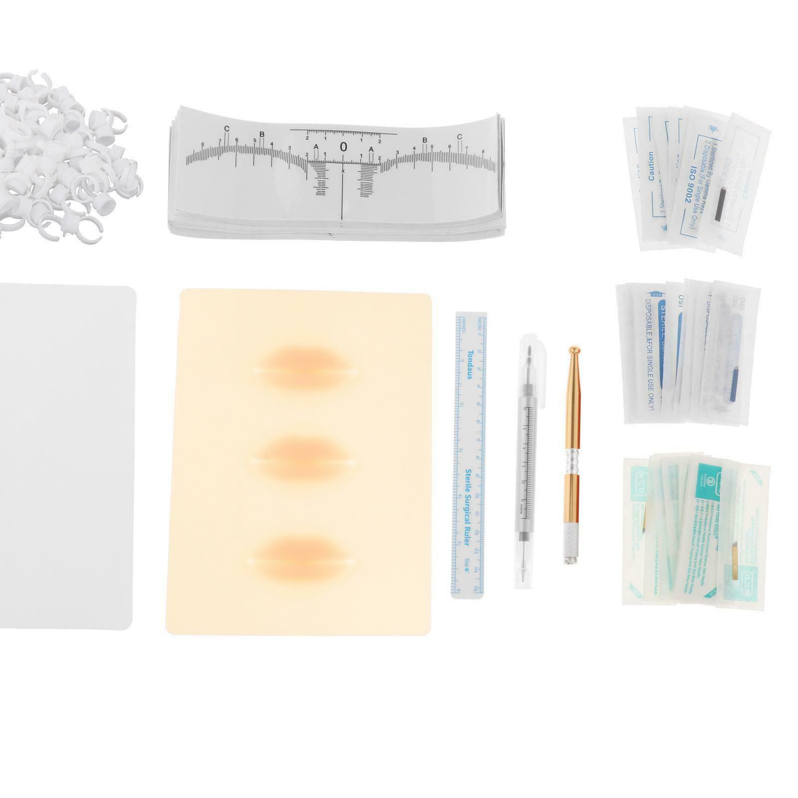 Manual Permanent Microblading Tattoo Training Kit Eyebrow Lip Tattoo Set