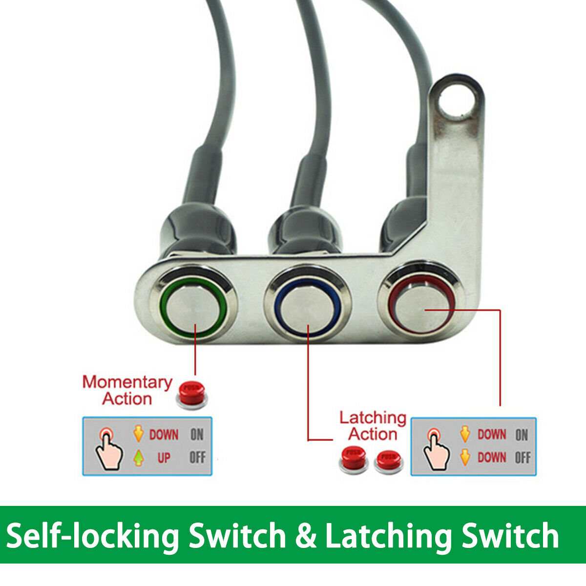 Waterproof  Motorcycle Switch ON OFF Lock & Reset Switch Headlight Fog Light