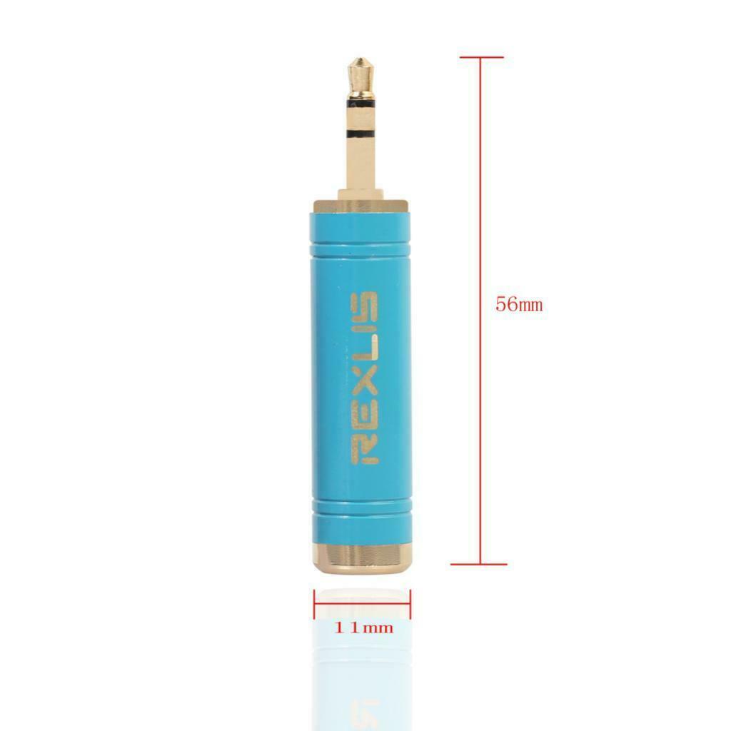 Stereo Audio Adapter 3.5mm Male Plug to 6.35mm Female for Mic Keyboard Blue