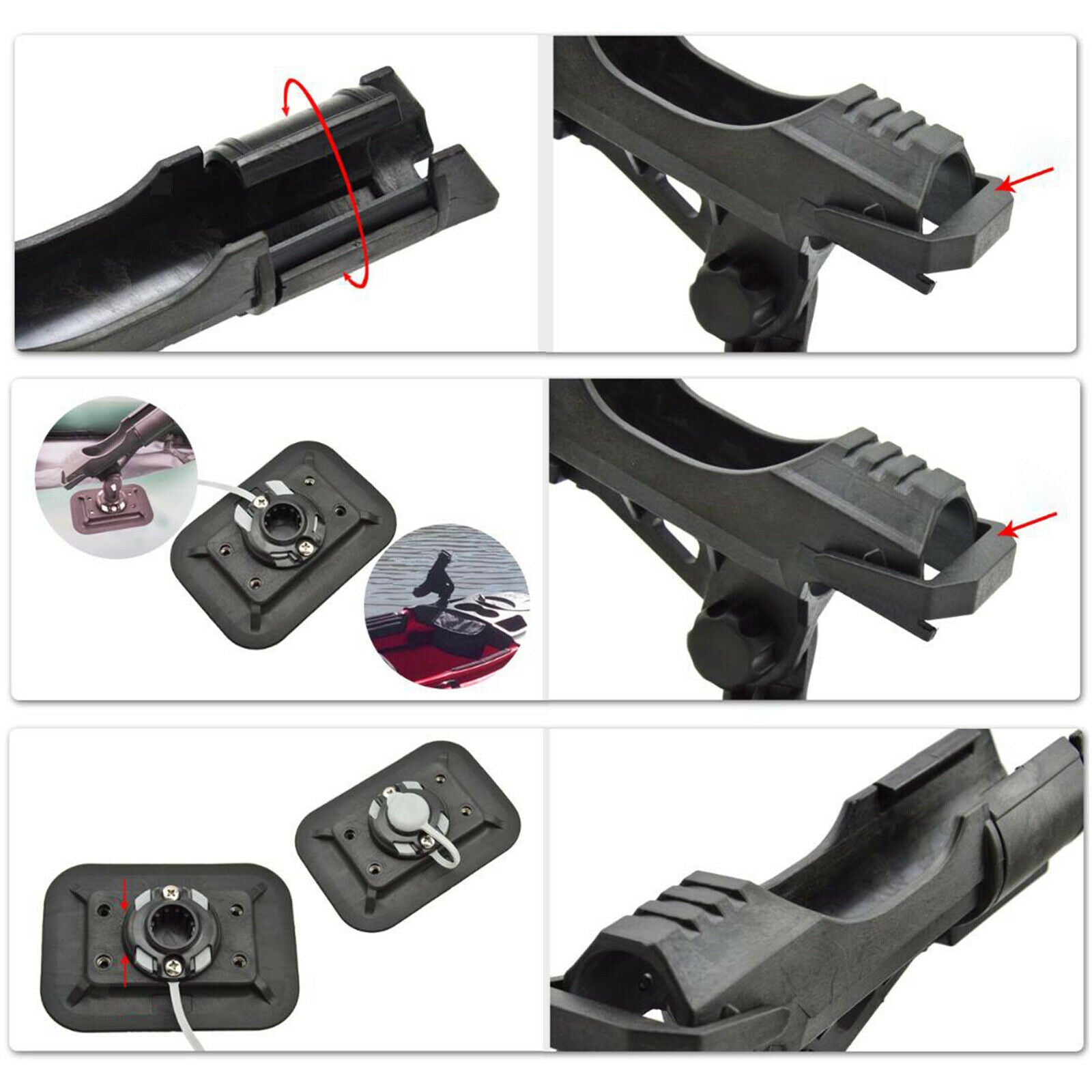 Fishing Rod Holder Rotatable Pole Rest Rack Stand For Boat Accessories
