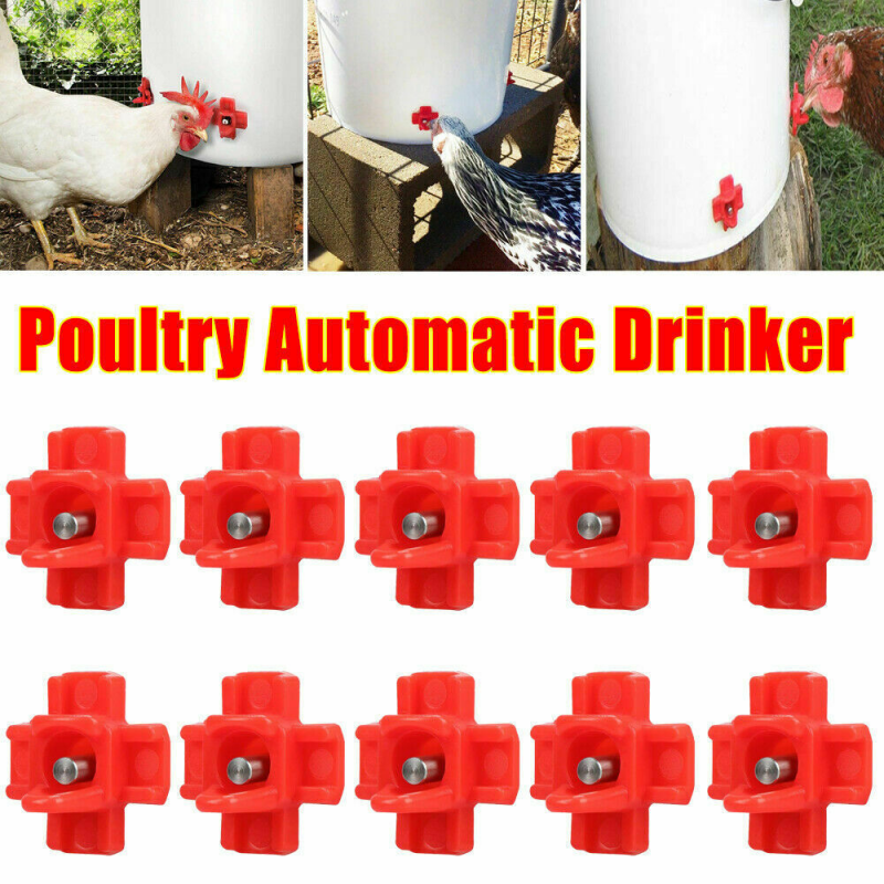 20 Pcs Horizontal Side-Mounted Automatic Poultry Drinker Chicken Water Nipple