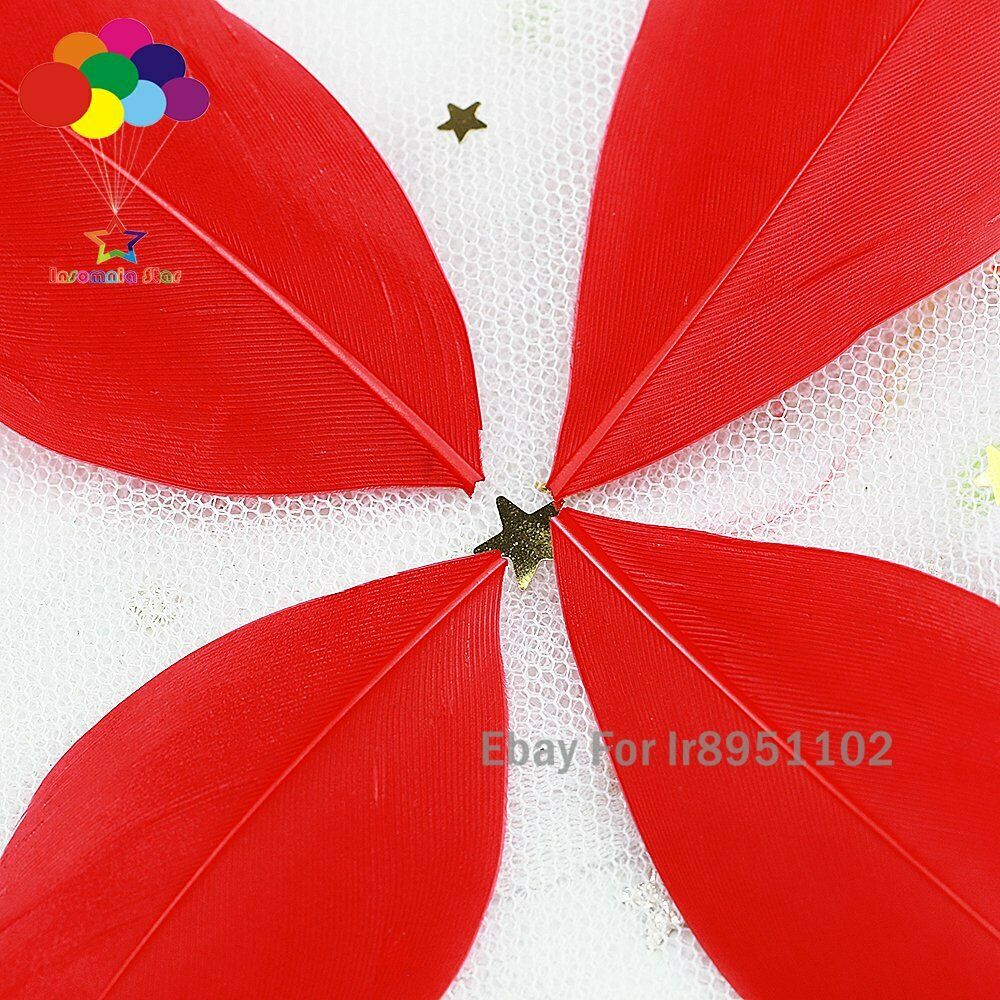 100pcs 5-7cm Red Chicken Goose Round Head Plumes Turkey Marabou Feathers Diy