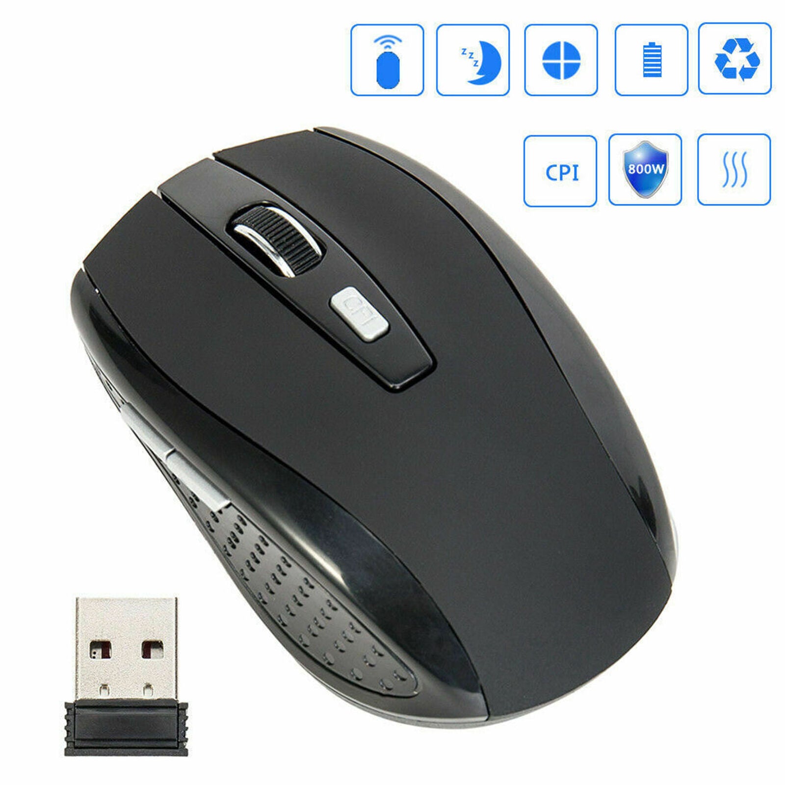 2.4 GHz Wireless Optical Mouse USB Receiver 1600dpi Gaming Mice For PC Laptop AU