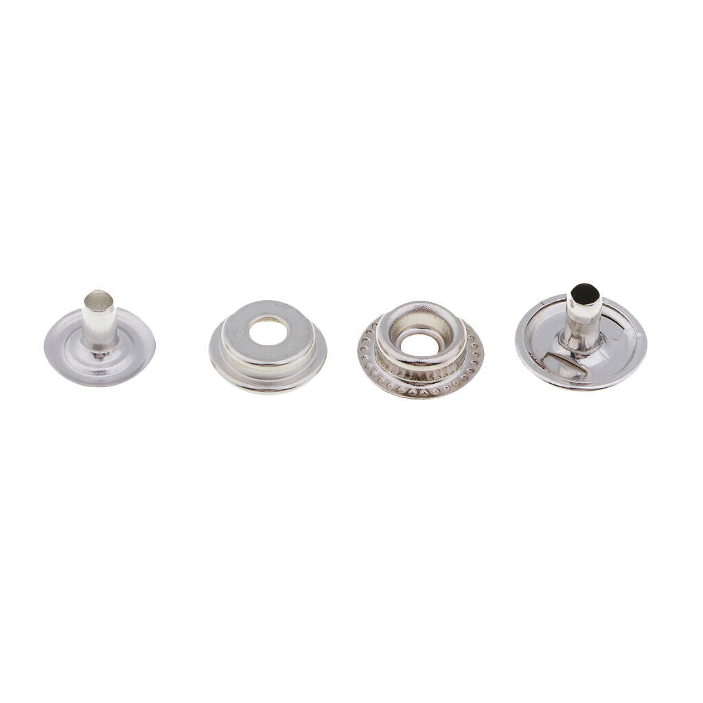 6 Sets of 15mm Snap Fastener Poppers Snap Fastener W / Fixing Tool Sewing