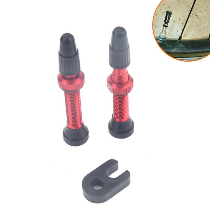 2 Pieces 1MM Bicycle Tire Valve with 40MM Vacuum Nozzle To Send A Type Wrench