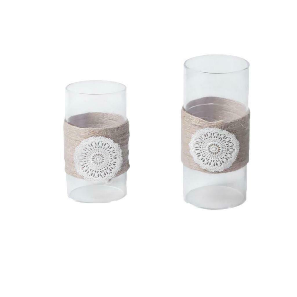 Transparent Vase For Weaving Flowers Vase Flower Pot DIY Terrarium Container S +