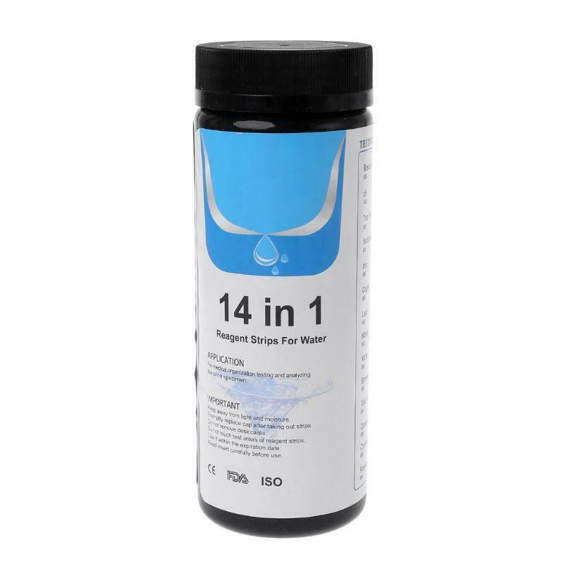 100Strips Water Test Strips Reagent Strip For Water Quality Analyzing Testing 14