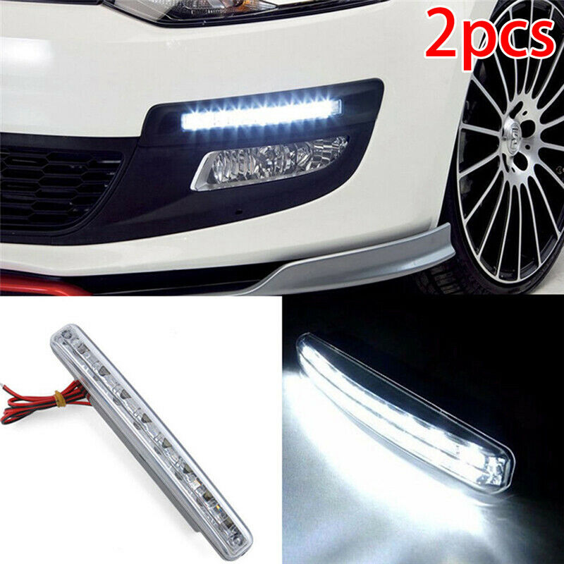 Universal 8 LED Car Light DRL Fog Daylight Driving Daytime Runing White L.l8