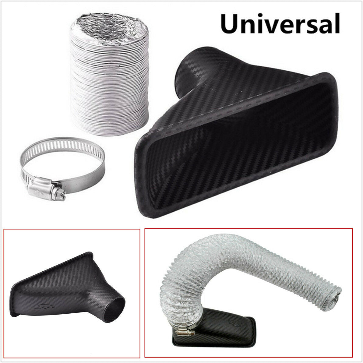 Carbon Fiber Color Car Turbo Air Intake Pipe Turbine Inlet Pipe Air Funnel Kit