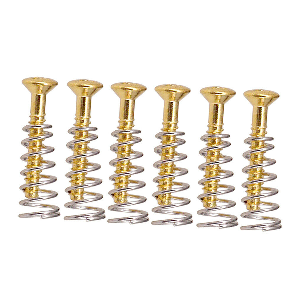 6 Pcs of Set  Single Coil Pickups Flat Screws Springs Repairment for Electric