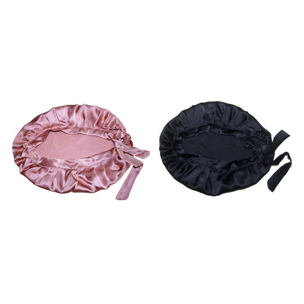 2pcs Women's Silk Night Caps Beanie Accessory Unisex Garment