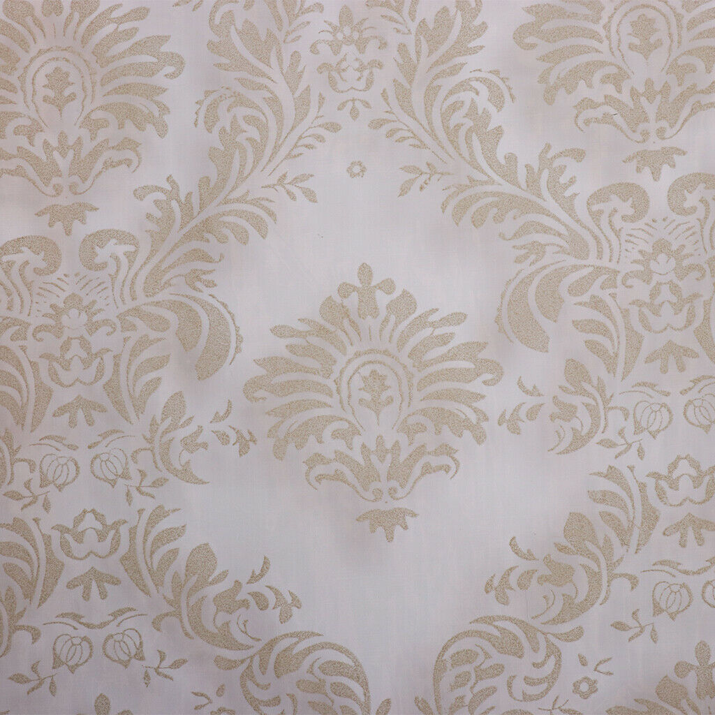 Flocking Sheer Window Curtain Tulle Voile Drape Panel Grommet Top 250x200cm