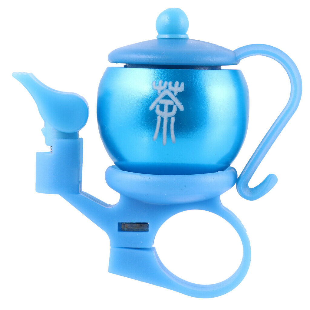 Aluminum Alloy Teapot Shaped Bicycle Bike Handlebar Bell Blue