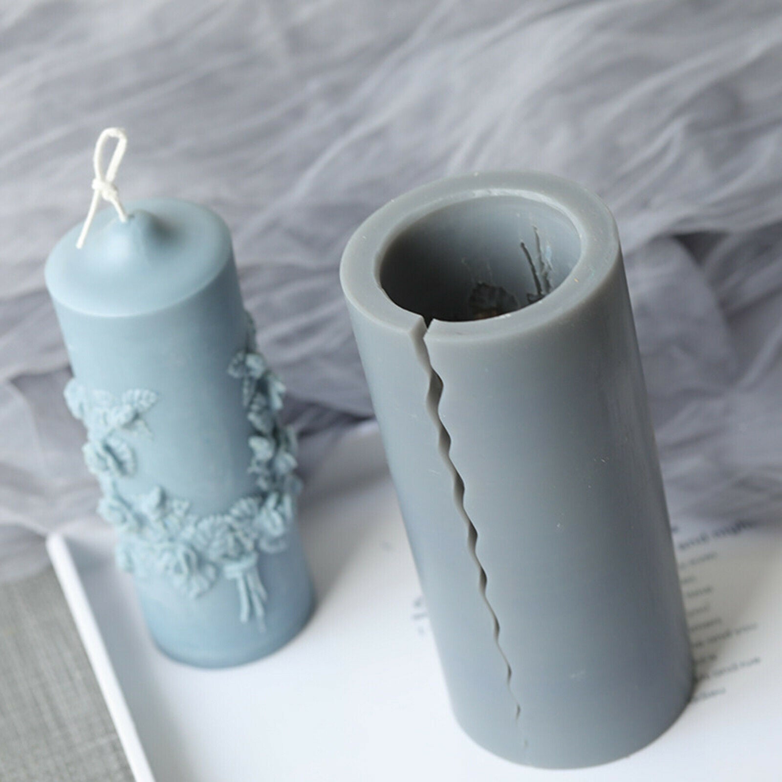 Cylinder Shape Long Pole Candle Molds Soap Wax Making Craft DIY Wedding Gift