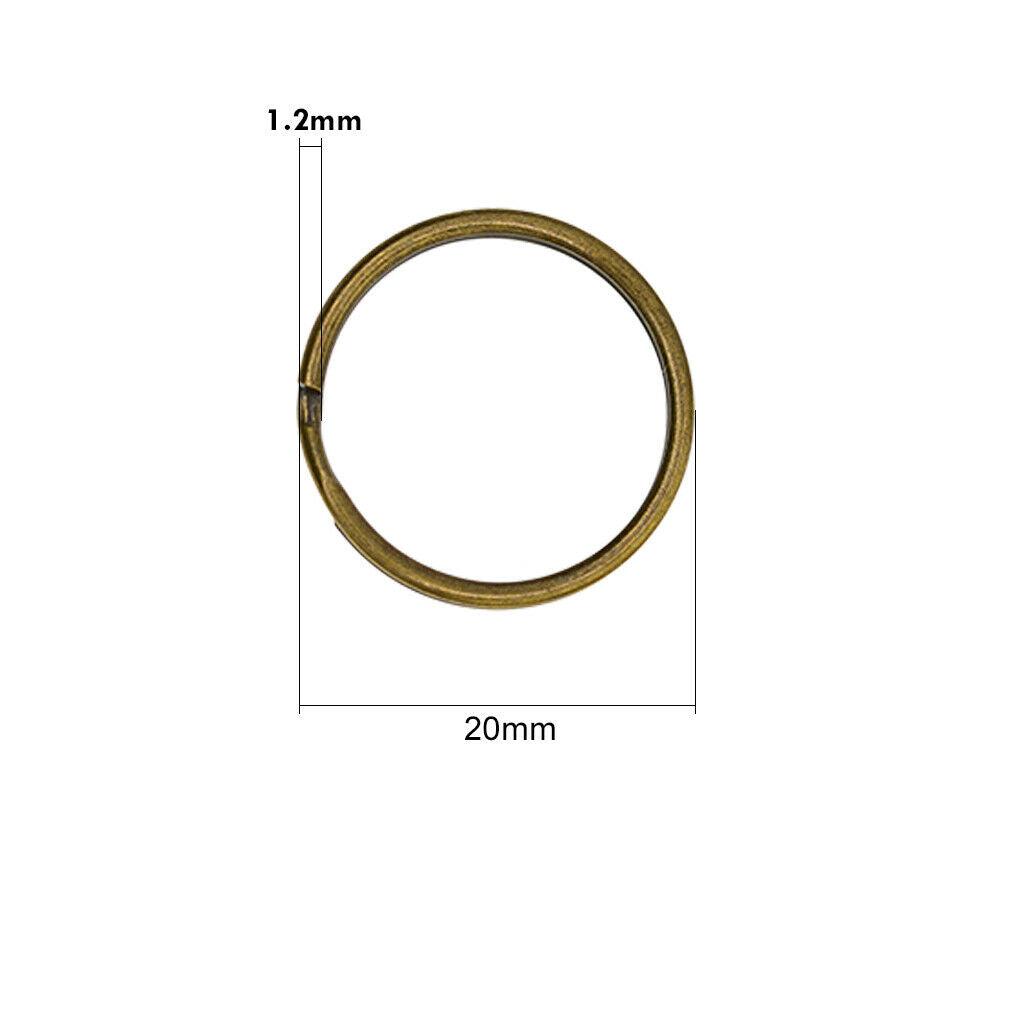 20mm (4/5 inch) Steel Split Ring – Pack of 100 / Key Chain Ring Connectors,