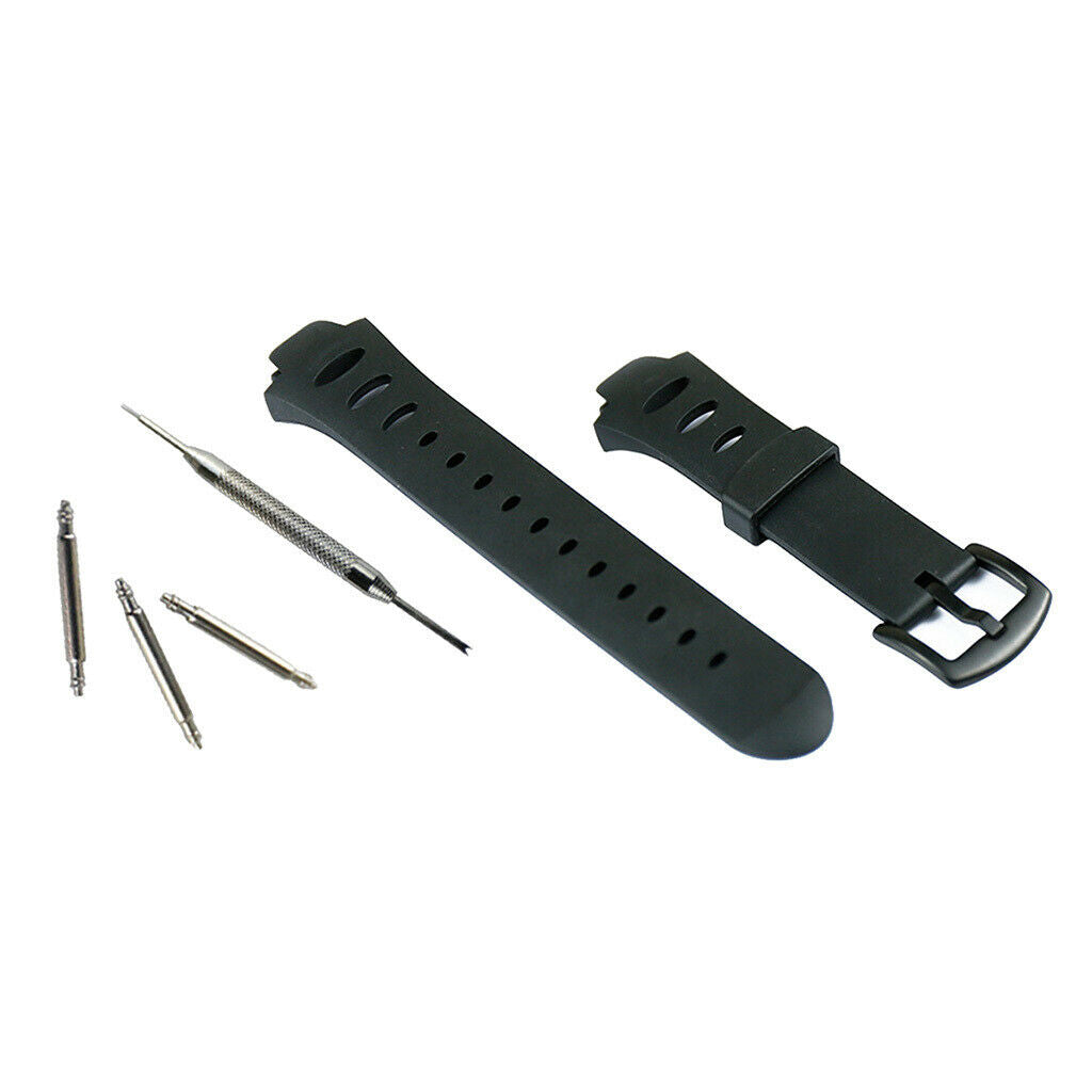 Outdoor Sport Rubber Watch Band Replacement for Suunto Observer SR Black 18mm