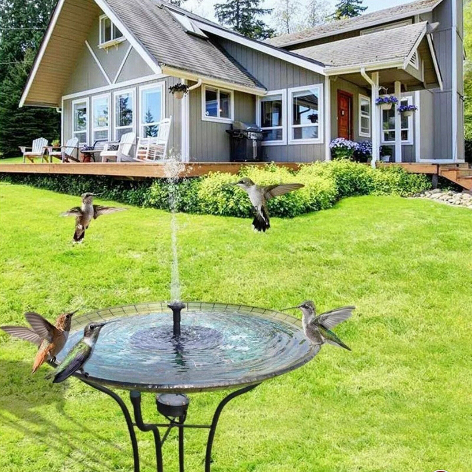 Solar Power Fountain Pump Built-in Battery for Garden Pool Outdoor Terraces