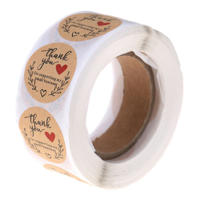 500PCs Handmade Thank You Stickers Paper Seal Labels Round Stationery DecorB Lt