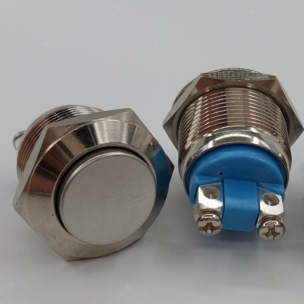 19mm Starter Switch Momentary Push Button Nickel Plated Brass Metal