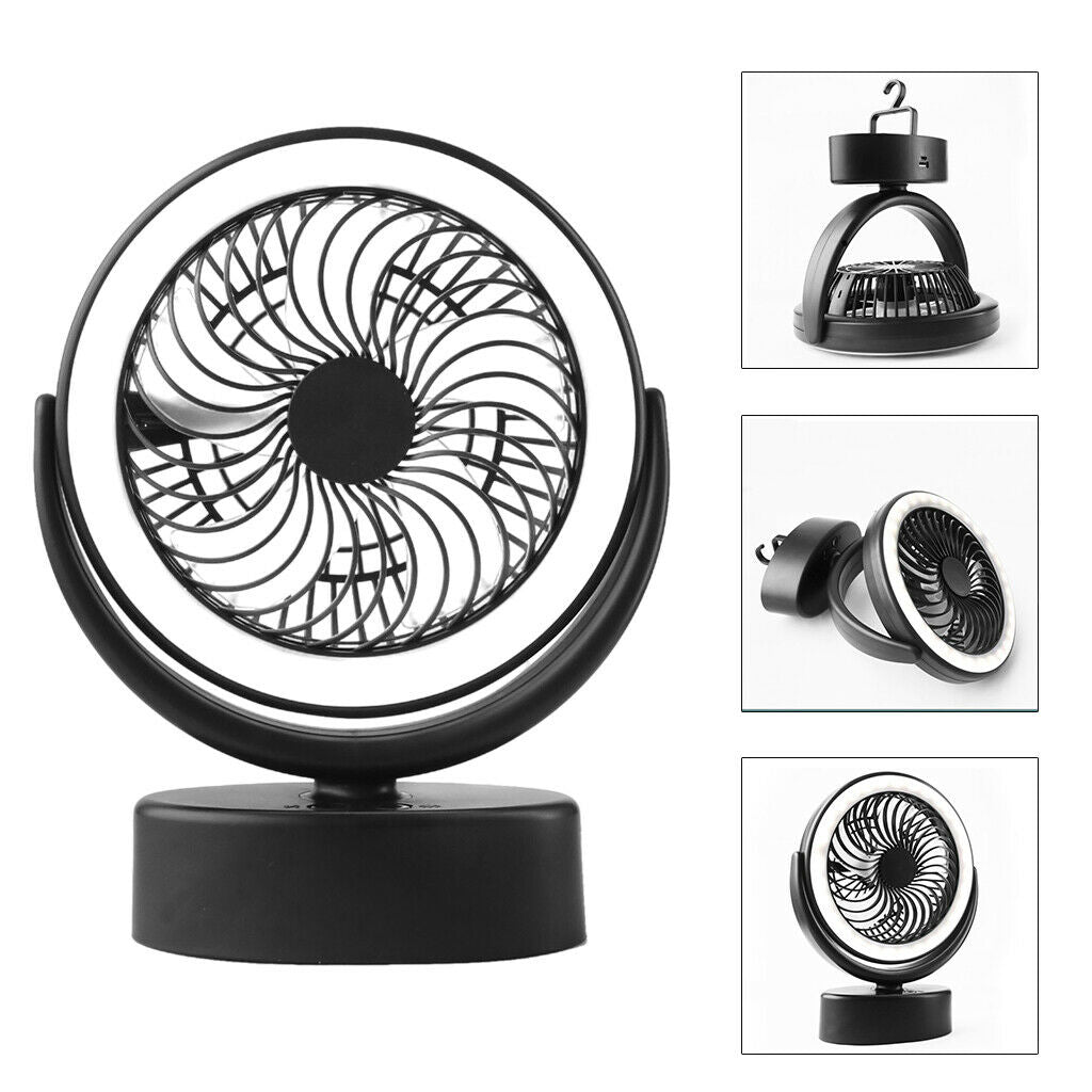 Tent Fan Light Hanging Camping Lantern USB Fans Emergency Outage Light